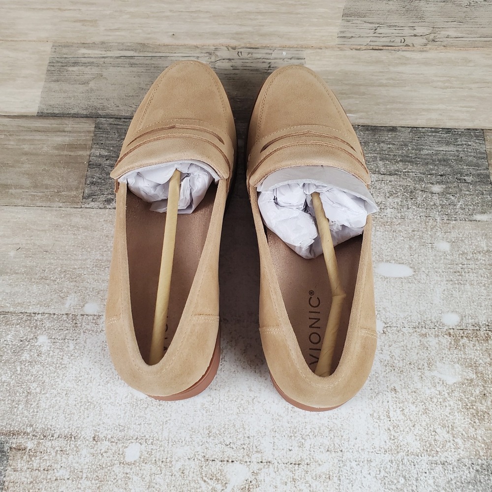 Vionic Cheryl II Womens Loafers Shoes Sz 8.5 M Sand Suede Moc Toe Slip-on - Picture 4 of 10